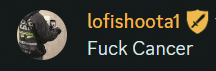 a picture of a person with the words lofishotal fuck cancer on the bottom