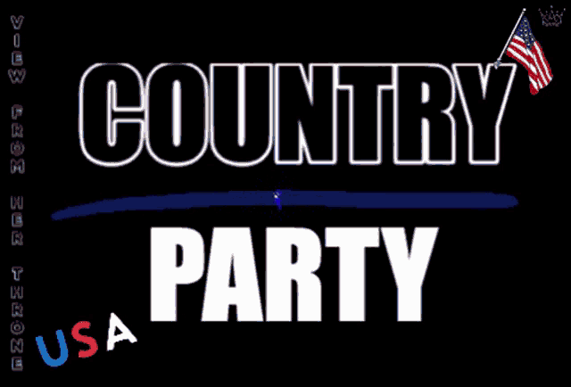 a black background with the words country party usa on it