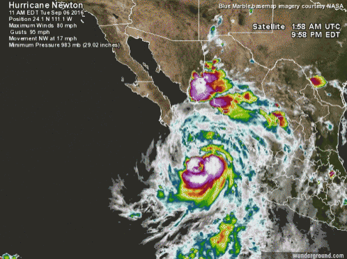 a satellite image of hurricane newton on september 6 2018