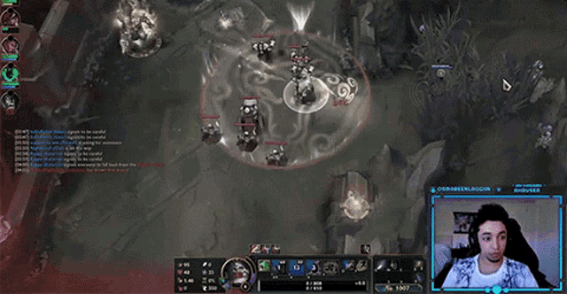 a man is playing a video game with a blue overlay that says ' osborneenjaquin ' on it