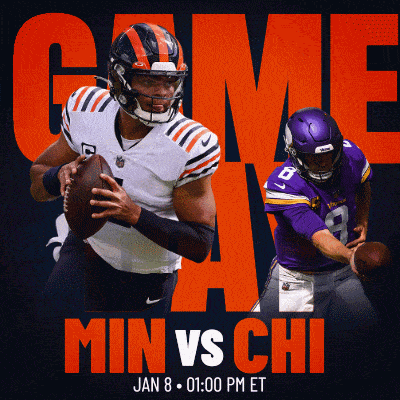 a poster for the game between the bears and vikings
