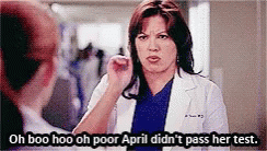 Greys Anatomy Oh Boo Hoo GIF - Greys Anatomy Oh Boo Hoo April Didnt Pass Her Test GIFs
