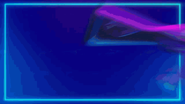 a bunch of guns on a blue background with a neon frame