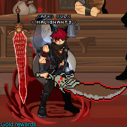 a pixel art drawing of a man holding a sword and shield with the words gold rewards on the bottom