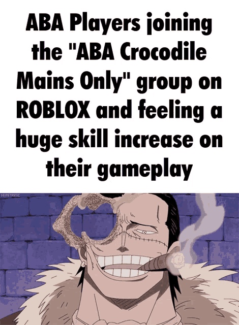 aba players joining the aba crocodile mains only " group on roblox and feeling a huge skill increase on their gameplay