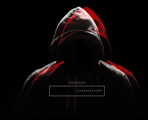 a person in a hooded jacket has a password box on their chest