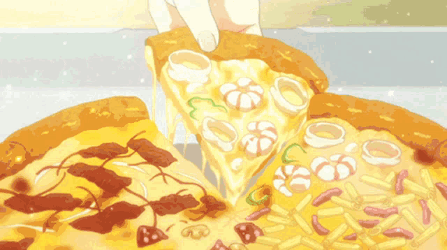 a slice of pizza is being taken from a pizza