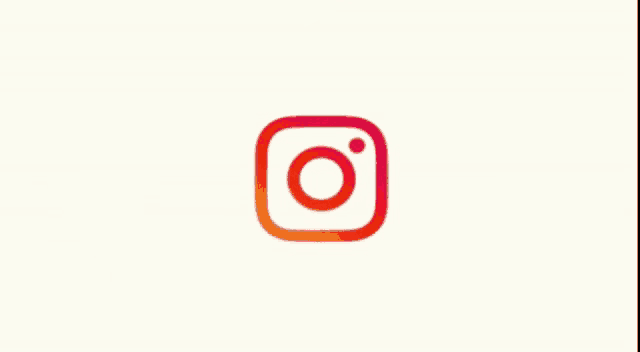 an instagram logo in a white circle with a red background