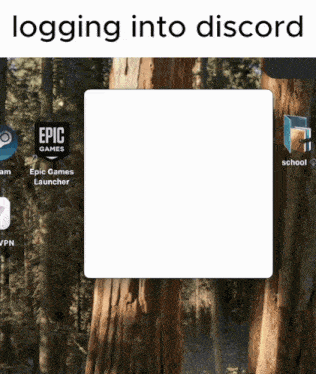 a screenshot of a computer screen with the words " logging into discord " at the top