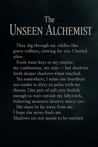 a poem titled the unseen alchemist is displayed