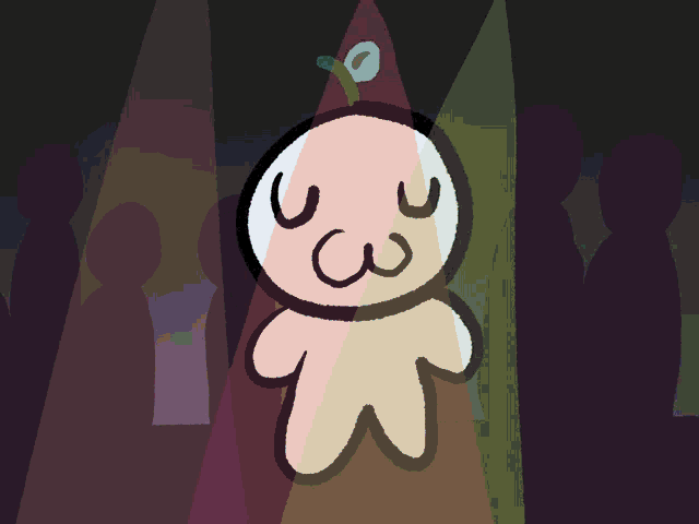 a cartoon drawing of a ghost with the number 3 on his face