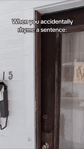a door with a sign that says 15 on it