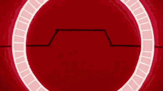 a red background with a white circle in it