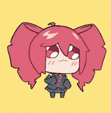 a cartoon drawing of a girl with red hair and big eyes