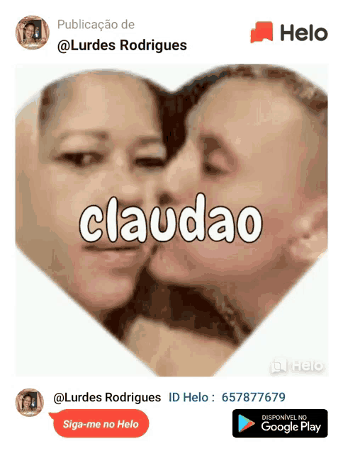 a picture of a man and woman kissing with the name claudao on the bottom