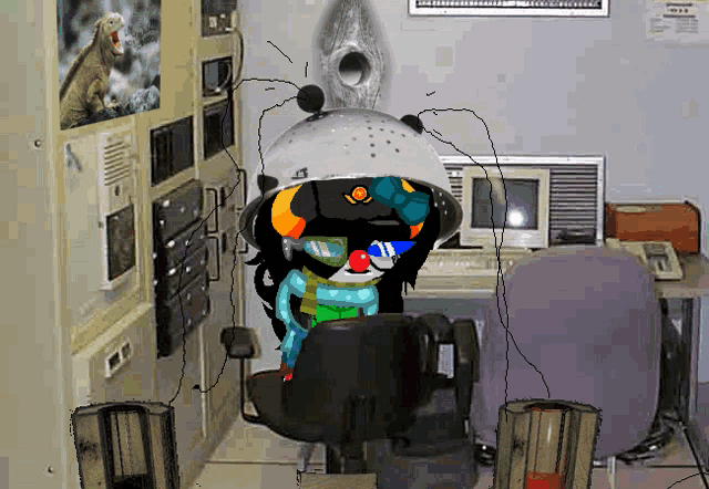 a drawing of a person sitting in a chair