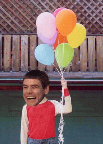 Jim Carrey Happy Face GIF - Jim Carrey Happy Face Balloons GIFs