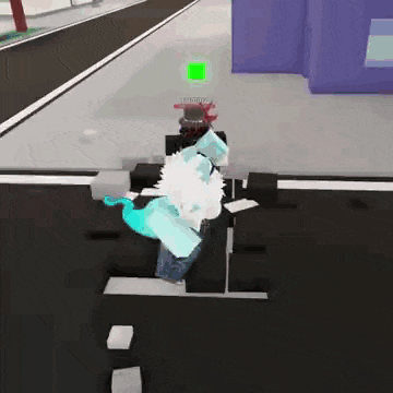 a person is standing in the middle of a street in a video game with a green light behind them .