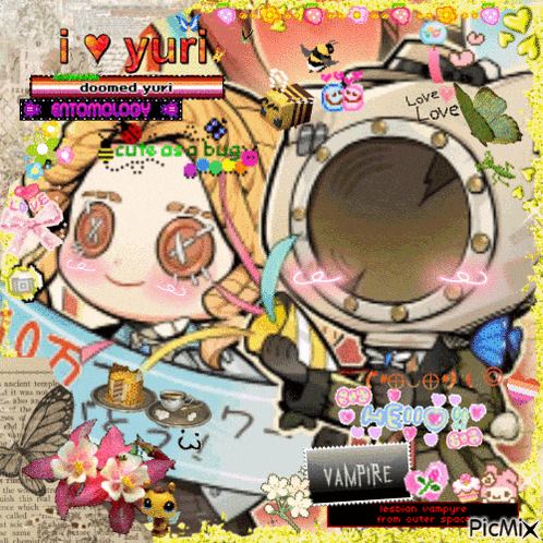 a picture of a girl and a robot with the words vampire on the bottom