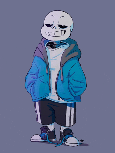 a drawing of a skeleton wearing a hoodie and shorts