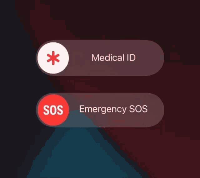 a medical id button and a sos button on a phone