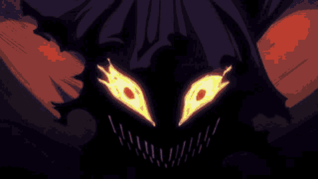 a cartoon drawing of a black monster with a purple sky in the background