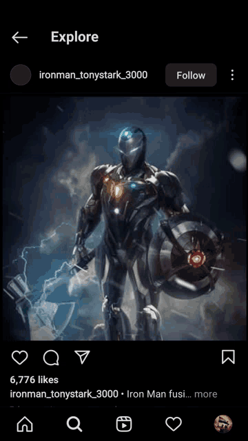 a screenshot of an iron man poster on a social media platform