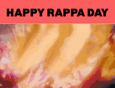a poster that says happy rappa day with a picture of flames