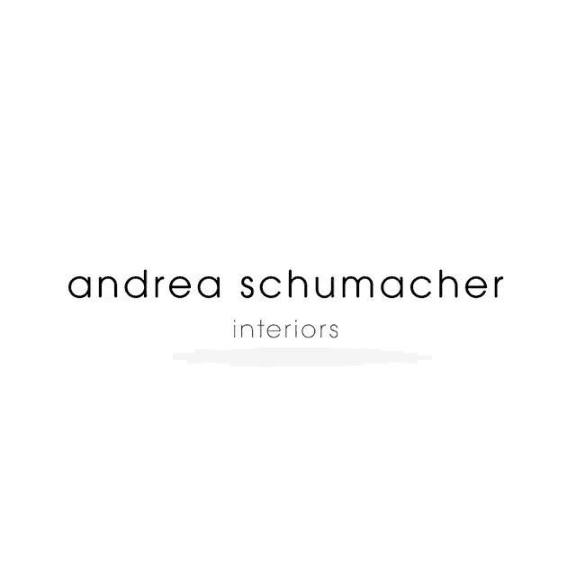 a logo for andrea schumacher interiors is shown