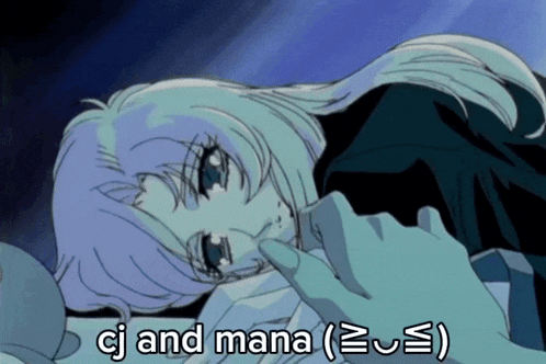 a picture of a girl with the words cj and mana written below her