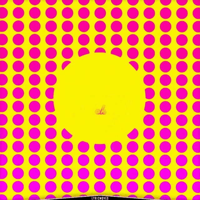 a yellow and pink circle with the word my in it