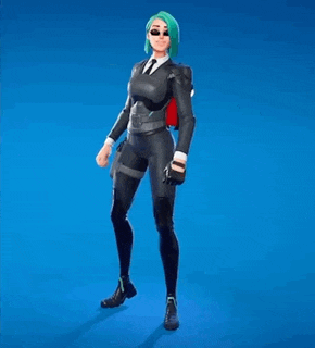a woman with green hair is wearing a suit and tie .