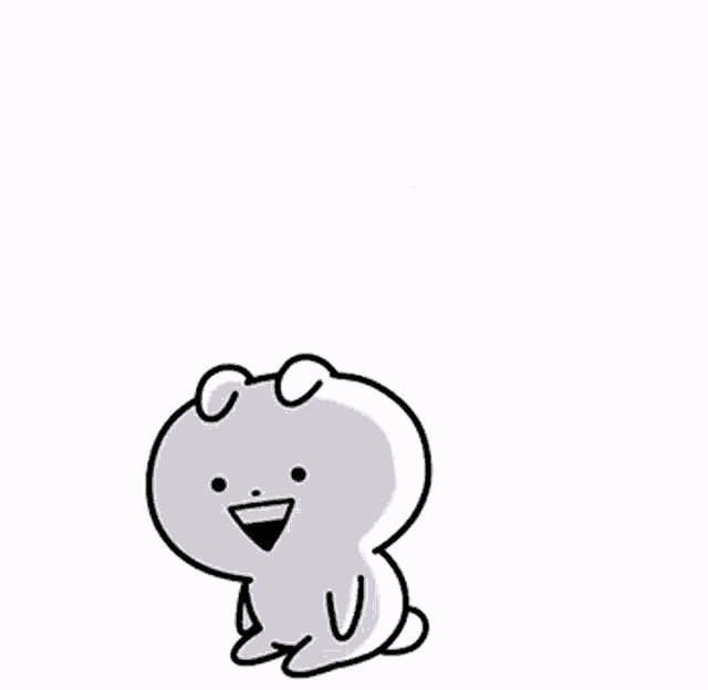 a cartoon rabbit with a halo on its head is standing next to a purple rabbit with a halo on its head .