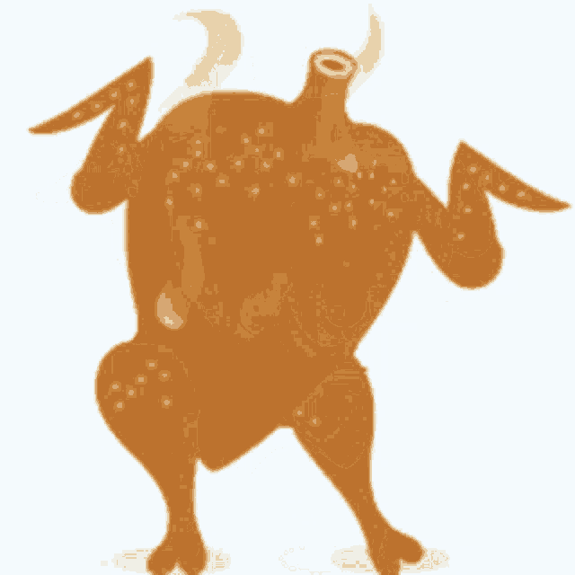 a cartoon illustration of a roasted chicken