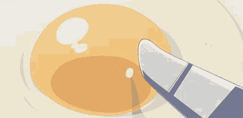 a cartoon of a knife cutting an egg