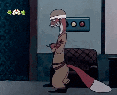 a cartoon of a fox wearing a bandage on his head