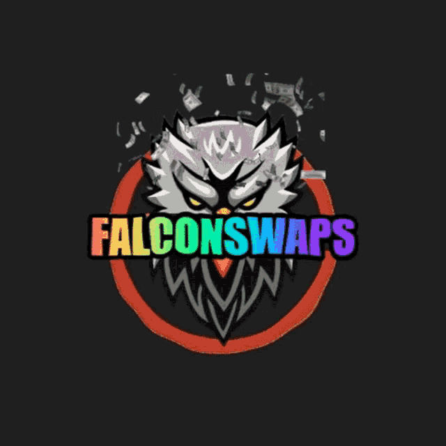 a logo for falconswaps with a falcon in the middle