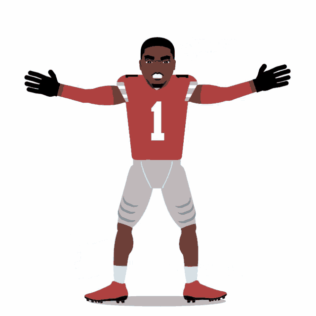 a cartoon of a football player with the name jeff okudah on it