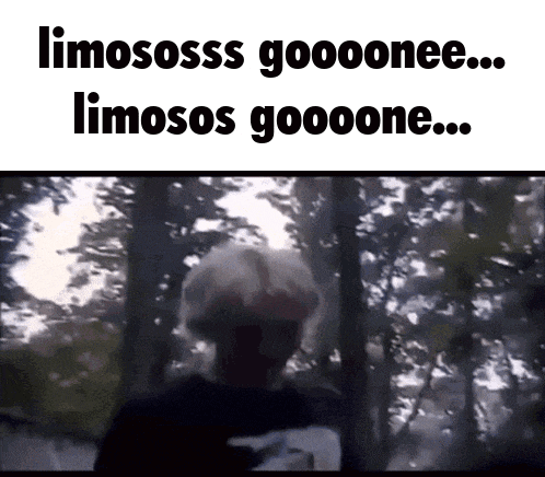 a picture of a man in the woods with the words limososss gooooonee