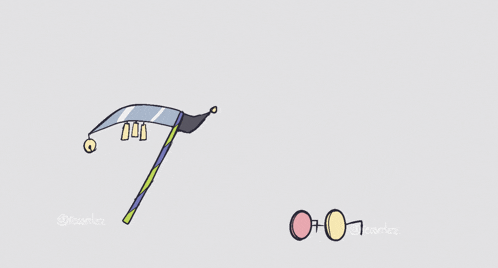 a drawing of a jester and a man in a tuxedo with a scythe