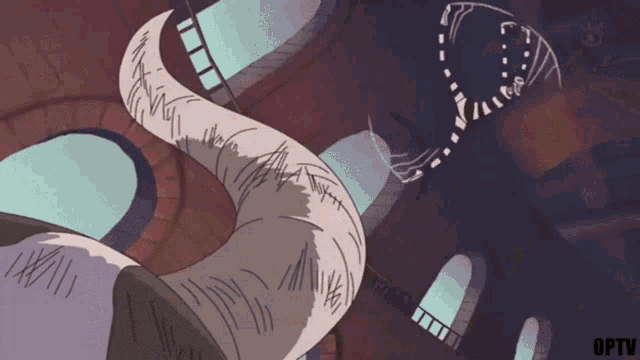 a cartoon drawing of a snake with the letters optv below it