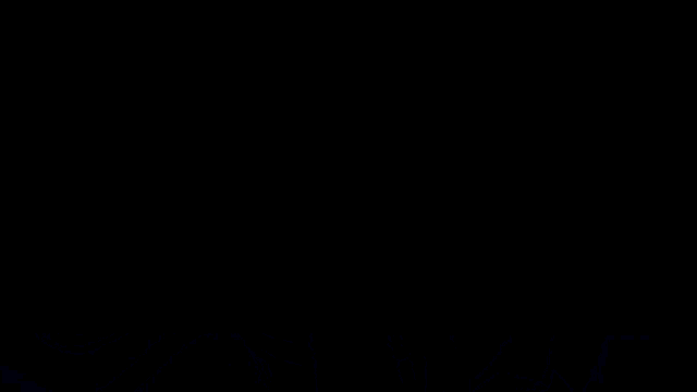a drawing of a person 's face with a blue background