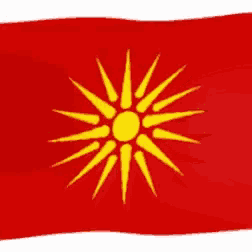 a red flag with a yellow star in the center