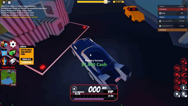 a screenshot of a video game shows a car with a reward of 5k cash