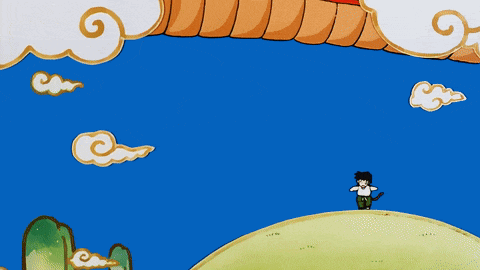 a cartoon drawing of a blue sky with clouds