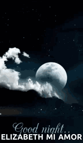 a good night message with a full moon in the night sky .