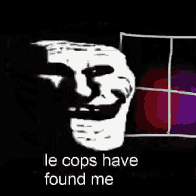 a black and white drawing of a troll face with the words `` fingerprints are unrecognizable '' .