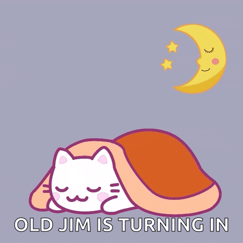 a cat sleeping under a blanket with the words good night my dear