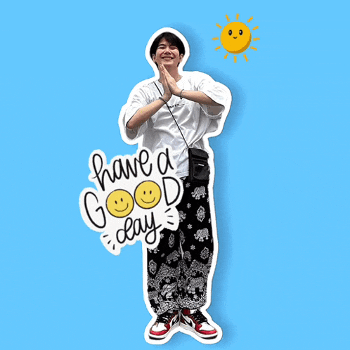 a sticker that says have a good day with a smiley face