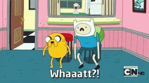 a cartoon scene from adventure time with the words whaaatt on the bottom